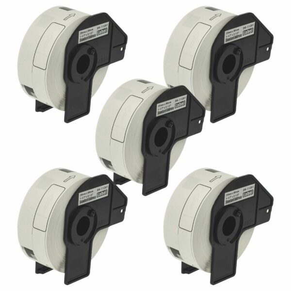 5x Rolo de Etiquetas Compatível Brother DK-11201 - Premium 29 mm x 90 mm + Suporte
