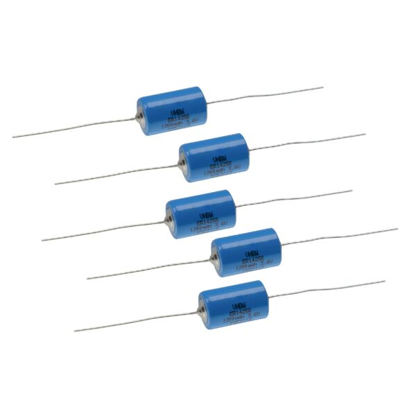 Bateria ER14250 vhbw Premium 5x 1200 mAh 3.6V Li-SOCl2 com Ligações de Soldadura