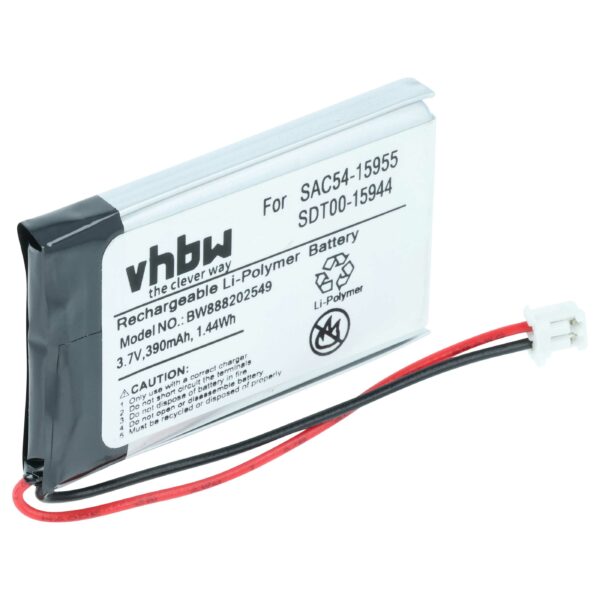 Bateria vhbw para SportDog SAC54-15955, SDT00-15944 - 390 mAh 3.7 V Li-polímero