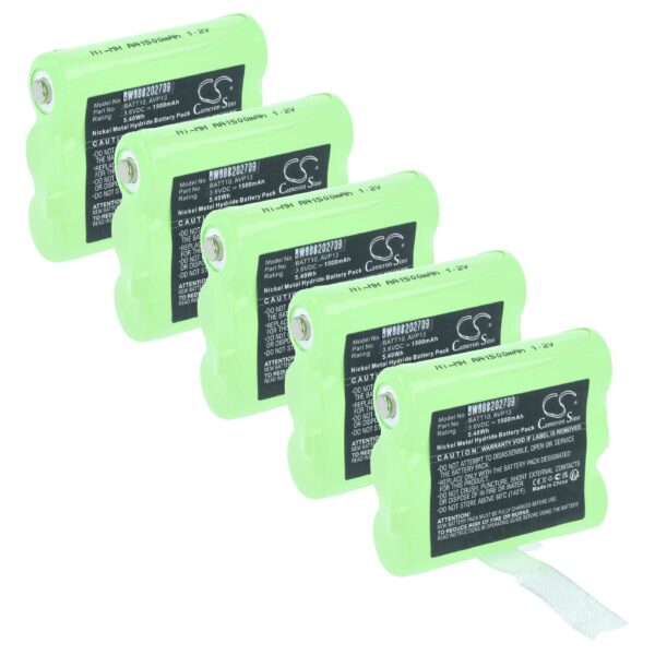 Bateria vhbw 5x para Midland PB-X7, BATT10, AVP13 - 1500 mAh 3.6 V NiMH
