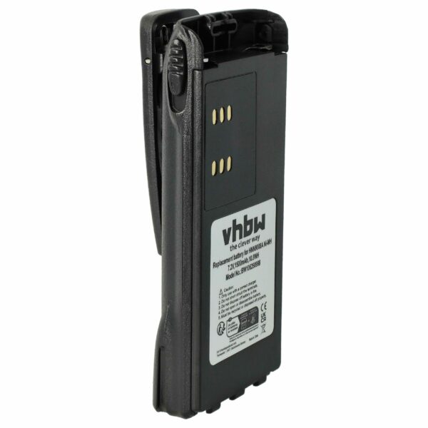 Bateria de Substituição para Rádio Motorola HMNN4151, HMNN4154, HMNN4158, HMNN4159 - 1500 mAh 7.2 V NiMH com Clipe de Cinto
