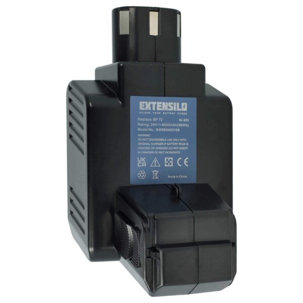 Bateria Extensilo para ferramenta elétrica Hilti BP72, BP60, 331530, BP40 - 4000 mAh, 24 V, NiMH