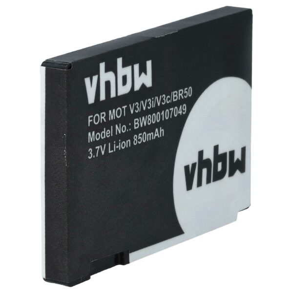 Bateria vhbw para Motorola 850 mAh 3.7 V Li-Ion - Substitui BA700, BR50, SNN5696