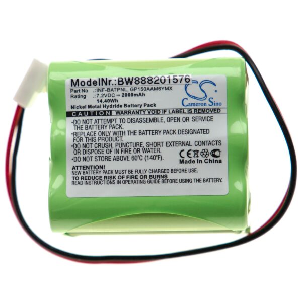 Bateria vhbw para Sistemas de Alarme ESP/Marmitek 11AAAH6YMX, GP150AAM6YMX, GP220AAM6YMX - 2000 mAh 7.2V NiMH