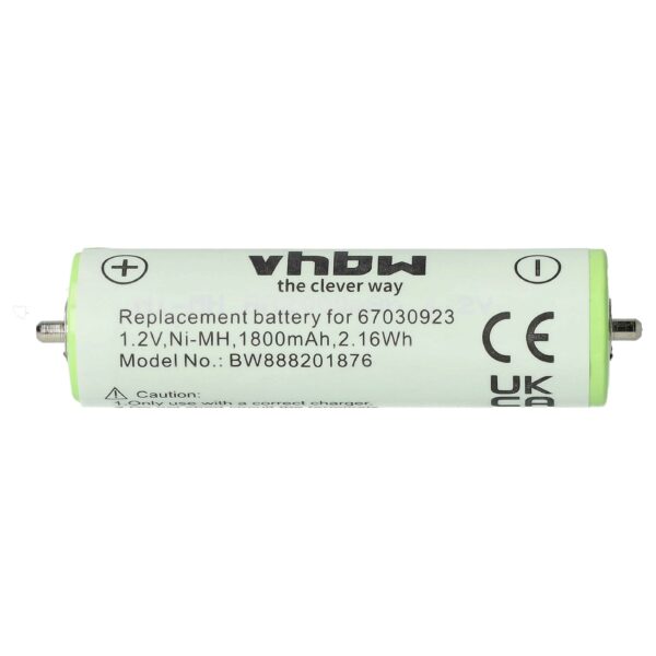 Bateria para Máquina de Barbear Braun compatível com 67030923, HR-AAUV, 7030923, 67030834, 67030165 - 1800 mAh 1.2 V NiMH