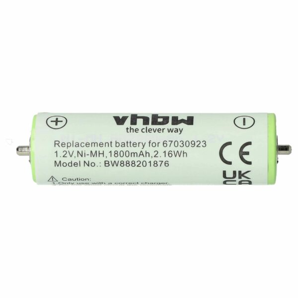 Bateria para Máquina de Barbear Braun compatível com 67030923, HR-AAUV, 7030923, 67030834, 67030165 - 1800 mAh 1.2 V NiMH