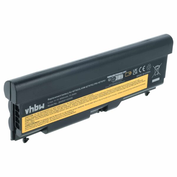 Bateria para Portátil Lenovo vhbw 42T4710/42T4712/42T4708/42T4709/42T4235 - 6600 mAh 10.8V Li-Ion