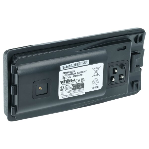 Bateria de Substituição para Rádios Motorola PMNN6035, 6080384X65, RLN6305, RLN6305B - 1100 mAh 7.4 V Li-Ion com Clip de Cintura
