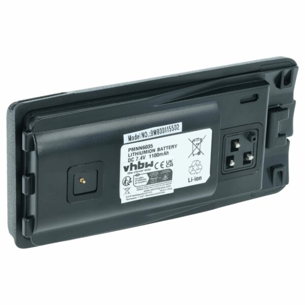 Bateria de Substituição para Rádios Motorola PMNN6035, 6080384X65, RLN6305, RLN6305B - 1100 mAh 7.4 V Li-Ion com Clip de Cintura