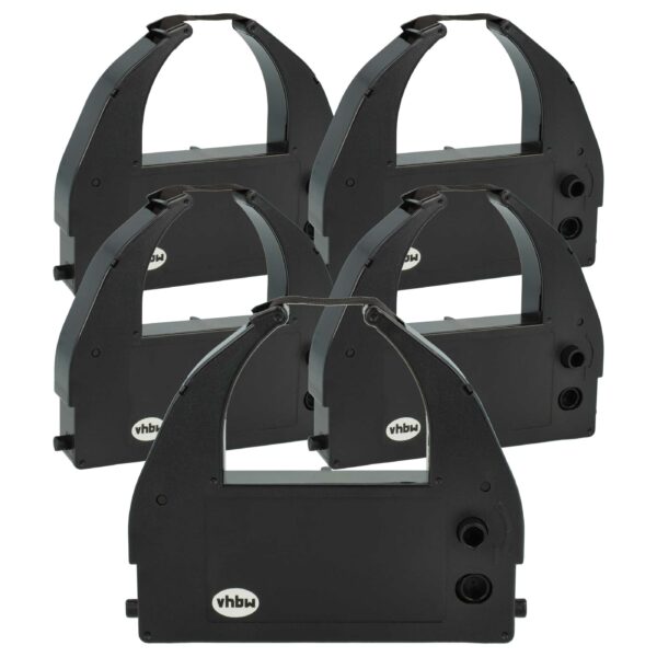 5x Fita de Tinta vhbw para Amano C-872304 / Impressora de Matriz de Pontos - Preto