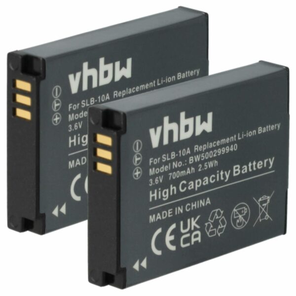 Bateria vhbw compatível com Samsung BP-10A, SLB-10A - 700mAh, 3.6V, Li-Ion