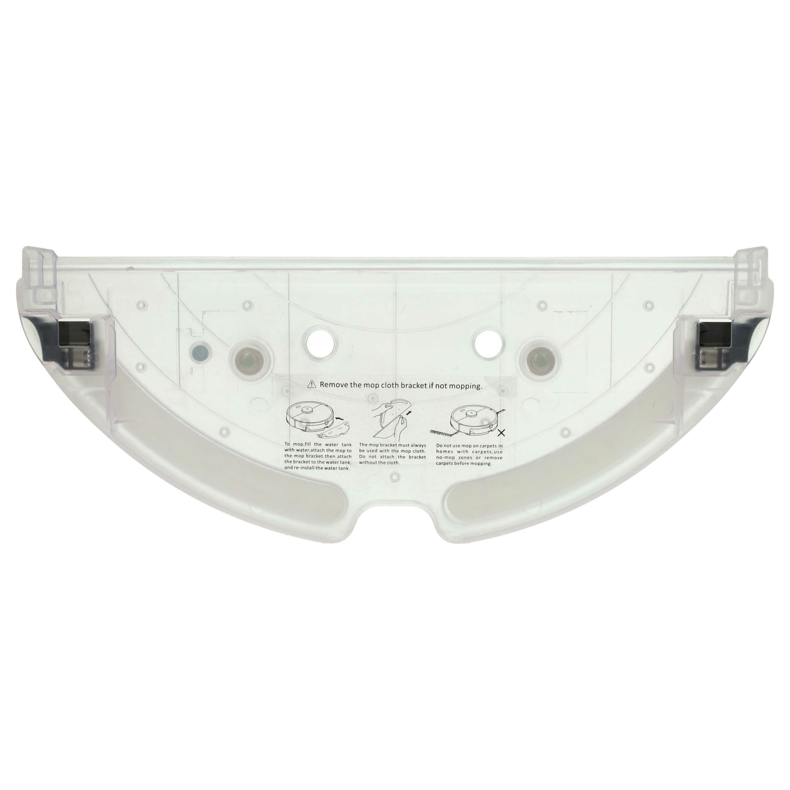 Suporte de Pano de Mopa vhbw para Aspirador Roborock S5 Max / S6 MaxV - ABS, Transparente / Preto