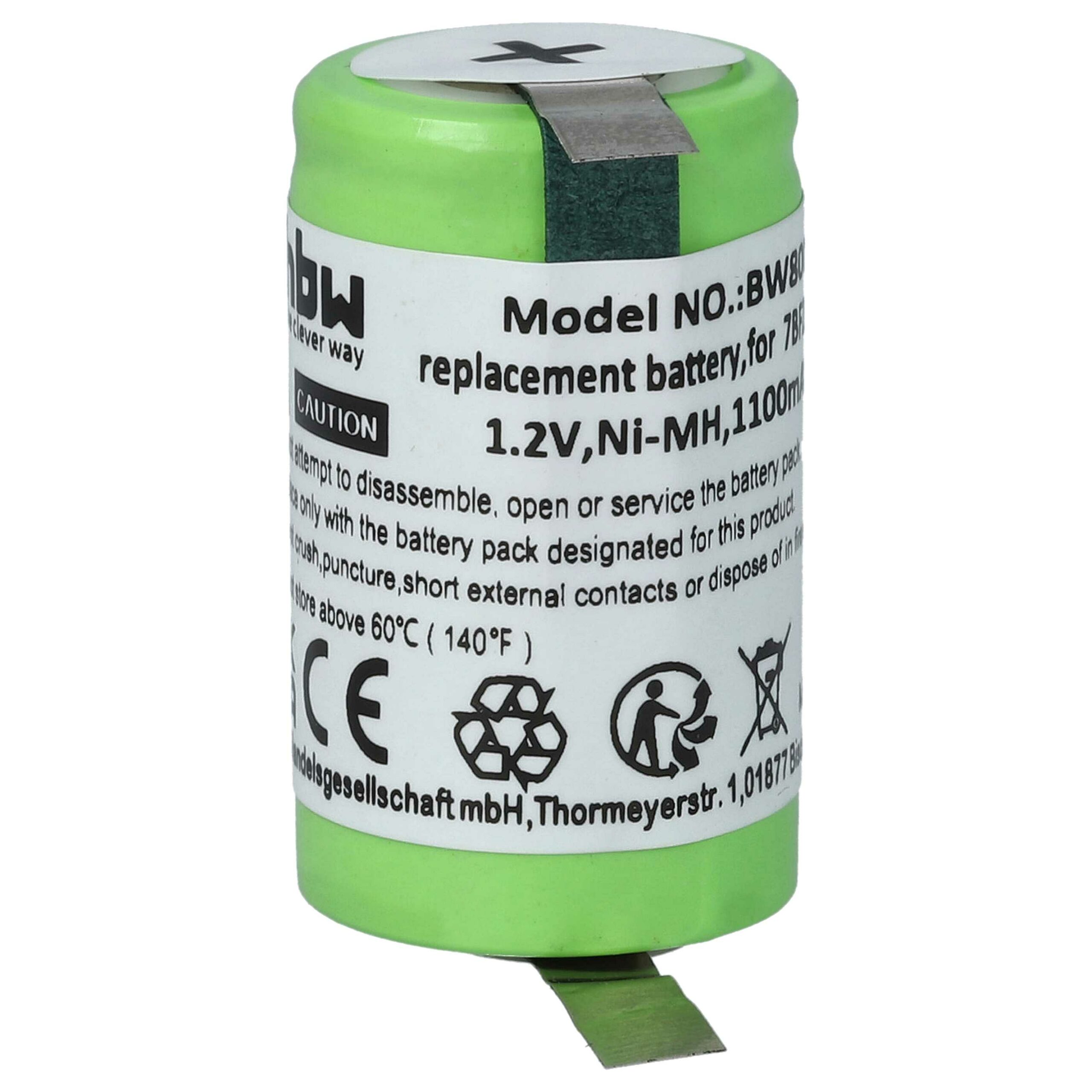Bateria vhbw para máquina de barbear Braun 1100 mAh 1.2 V NiMH - Image 3