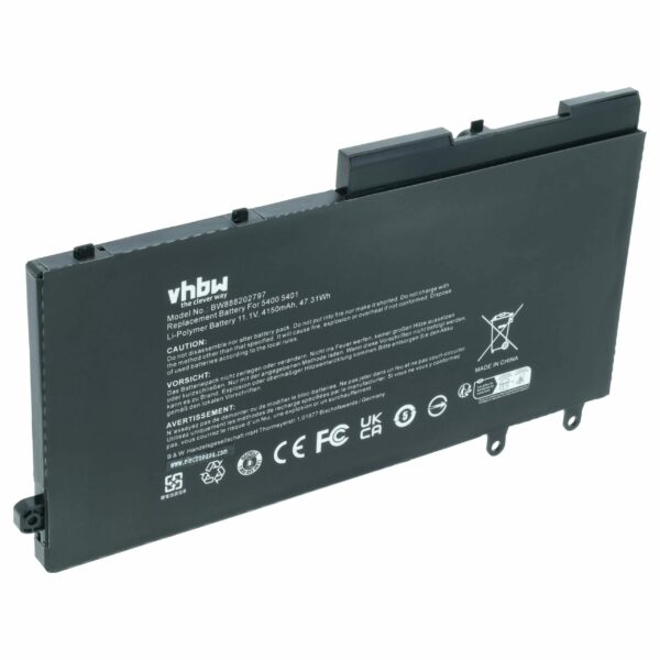 Bateria para Portátil Dell compatível com 49HG8, H82T6, K7C4H, R8D7N, TNT6H, W8GMW - 4150 mAh 11.4 V Li-Ion vhbw