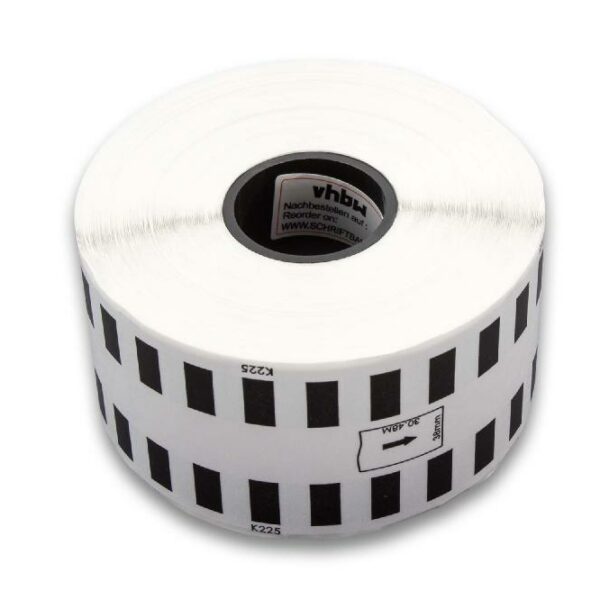 Rolo de etiquetas vhbw compatível com Brother DK-22225 - 38 mm x 30,48 m