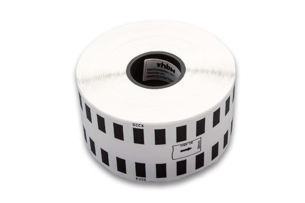 Rolo de etiquetas vhbw compatível com Brother DK-22225 - 38 mm x 30,48 m