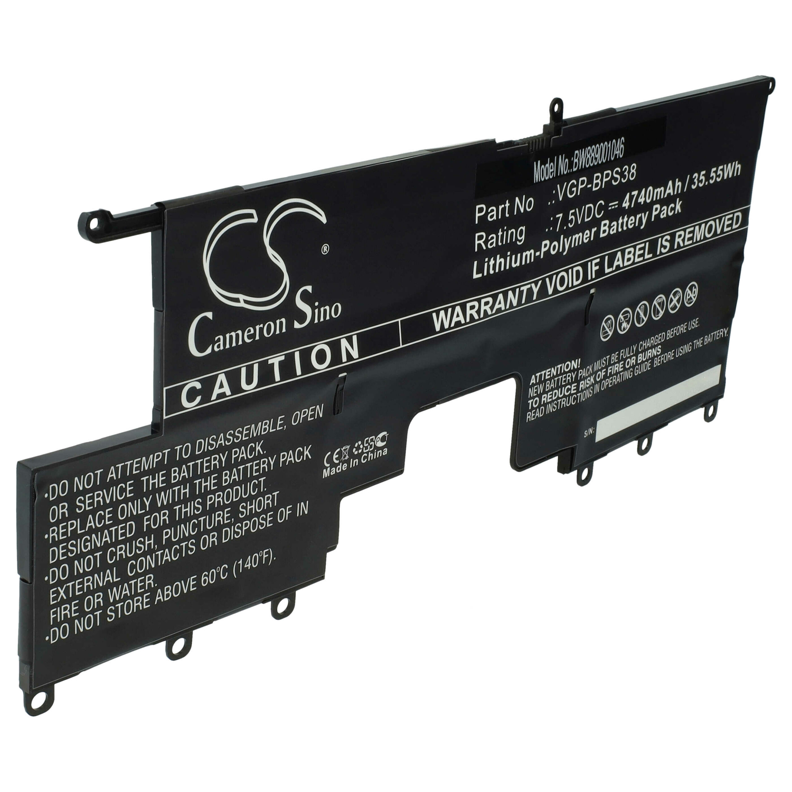 Bateria vhbw para Sony Vaio Pro 11 e Pro 13 - 4740 mAh 7.5 V Li-polymer - Image 3