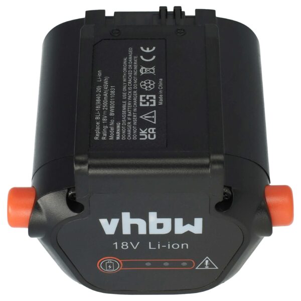 Bateria vhbw substitui Gardena BLi-18, 9839-20, 9840-20 - 2500 mAh 18 V Li-Ion