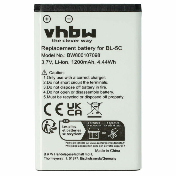Bateria vhbw para Fritz!Fon FRA051 AVM - 1200 mAh 3.7 V Li-Ion