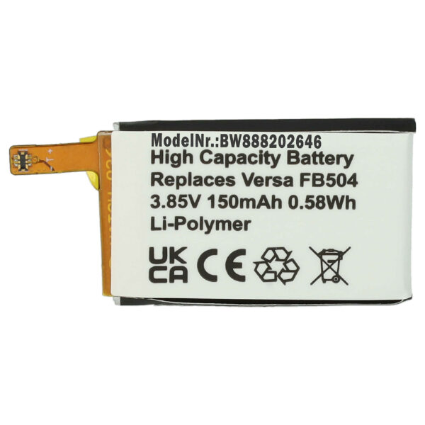 Bateria Smartwatch vhbw para Fitbit Versa, FB504, FB505 - 150 mAh 3.85 V Li-polímero com Ferramentas