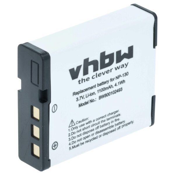 Bateria vhbw para Casio NP-130, NP-130A - 1100mAh, 3.6V, Li-Ion