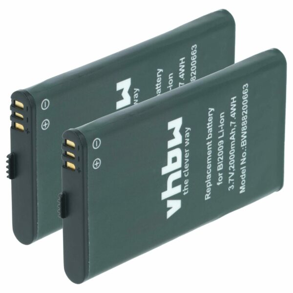 Bateria vhbw 2x compatível Hytera BL2009 - 2000 mAh 3.7 V Li-Ion
