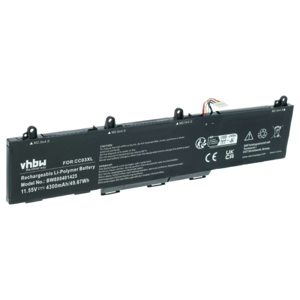 Bateria vhbw para HP CC03XL, CC03053XL, CC3056XL - 4300 mAh 11.55 V Li-polymer