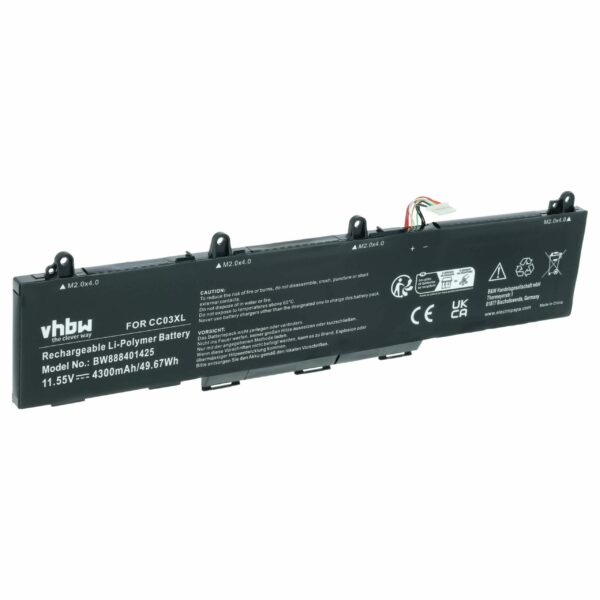 Bateria vhbw para HP CC03XL, CC03053XL, CC3056XL - 4300 mAh 11.55 V Li-polymer