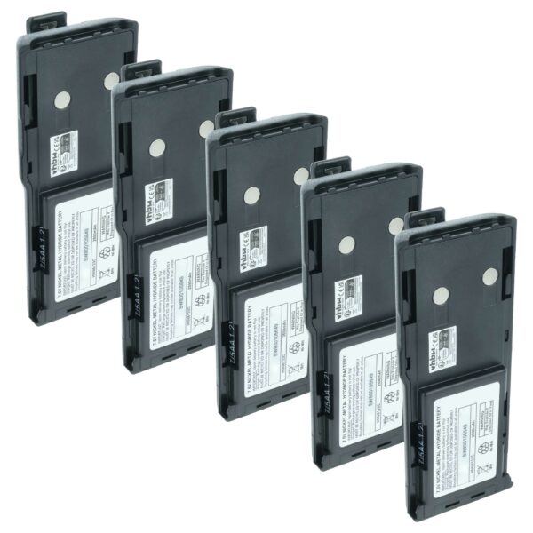 Pack 5x Baterias NiMH 2500 mAh 7.5V para Rádios Motorola (Substitui HNN8133C, HNN9628A, HNN8308A) + Clipe