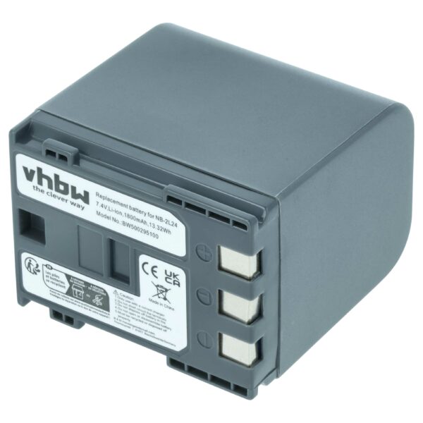 Bateria vhbw para câmara de vídeo Canon BP-2L5, NB-2L - 1800 mAh 7.2 V