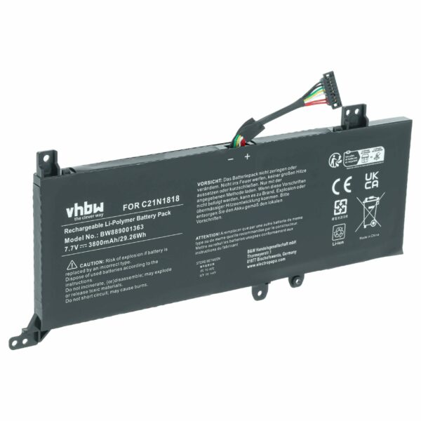 Bateria compatível com Asus X515K vhbw C21N1818-2 3800 mAh