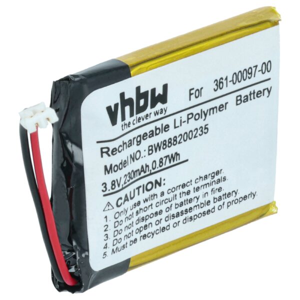 Bateria vhbw para Smartwatch Garmin 361-00097-00 - 230 mAh 3.7 V Li-polímero