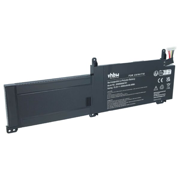 Bateria vhbw para ASUS ROG Strix GL703GM - Substitui C41N1716, Li-Polymer, 15.2V, 4500 mAh