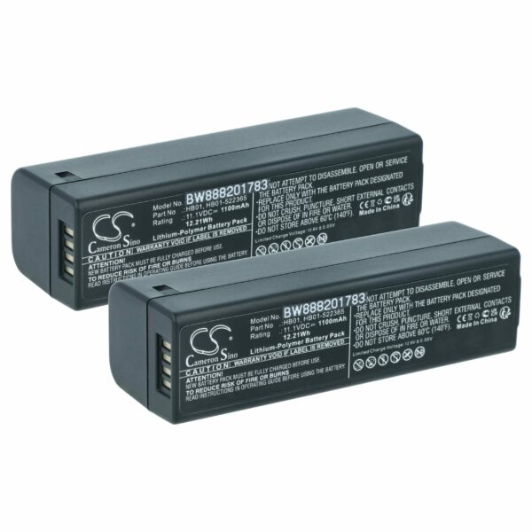 2x Bateria vhbw para DJI HB01, HB01-522365 - 1100mAh, 11.1V, Li-polímero
