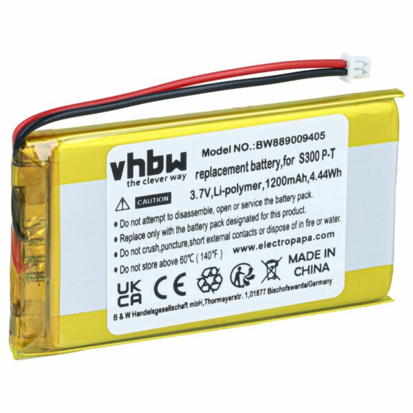 Bateria vhbw Li-Polymer 3.7V 1200mAh para Balanças Elicom S 300 P