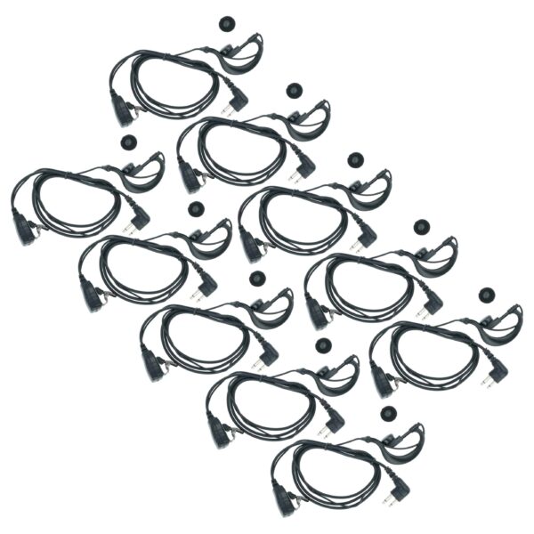 Auricular de Segurança vhbw 10x para Motorola GP300 - Botão de Resposta e Clip de Fixação
