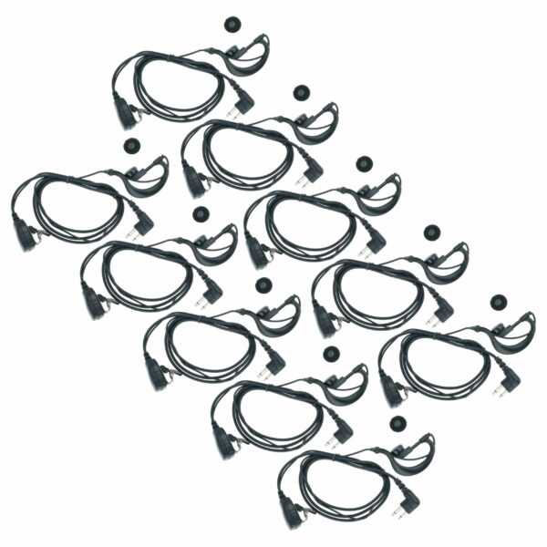 Auricular de Segurança vhbw 10x para Motorola GP300 - Botão de Resposta e Clip de Fixação