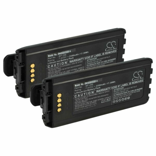 Bateria 2x vhbw para Rádio Icom BP-288 - 2350 mAh 7.4 V Li-Ion