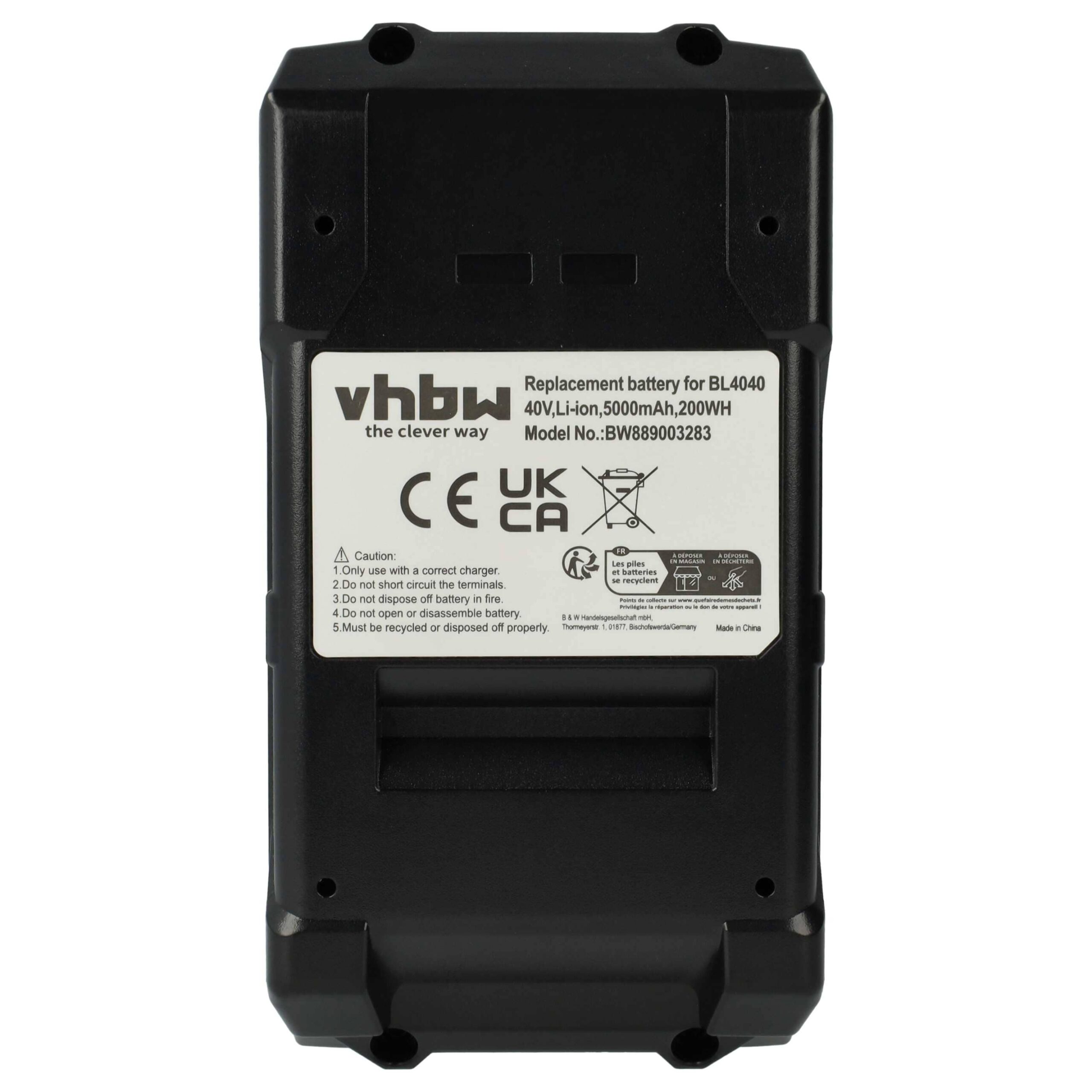 Kit 3x Bateria vhbw 40V 5000 mAh Li-Ion para Makita 191L29-0, BL4020, BL4025, BL4040 - Image 3