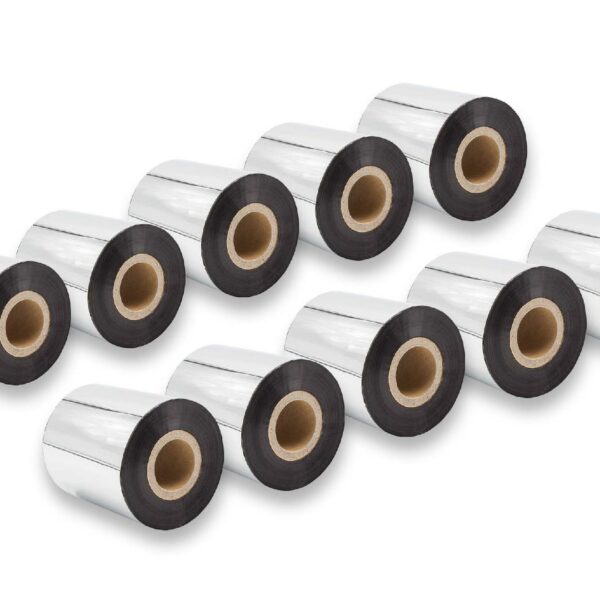 10x Bobine de Transferência Térmica vhbw compatível com Godex, Printronix, TSC, Valentin - 70 mm x 300 m, Wax-Plus