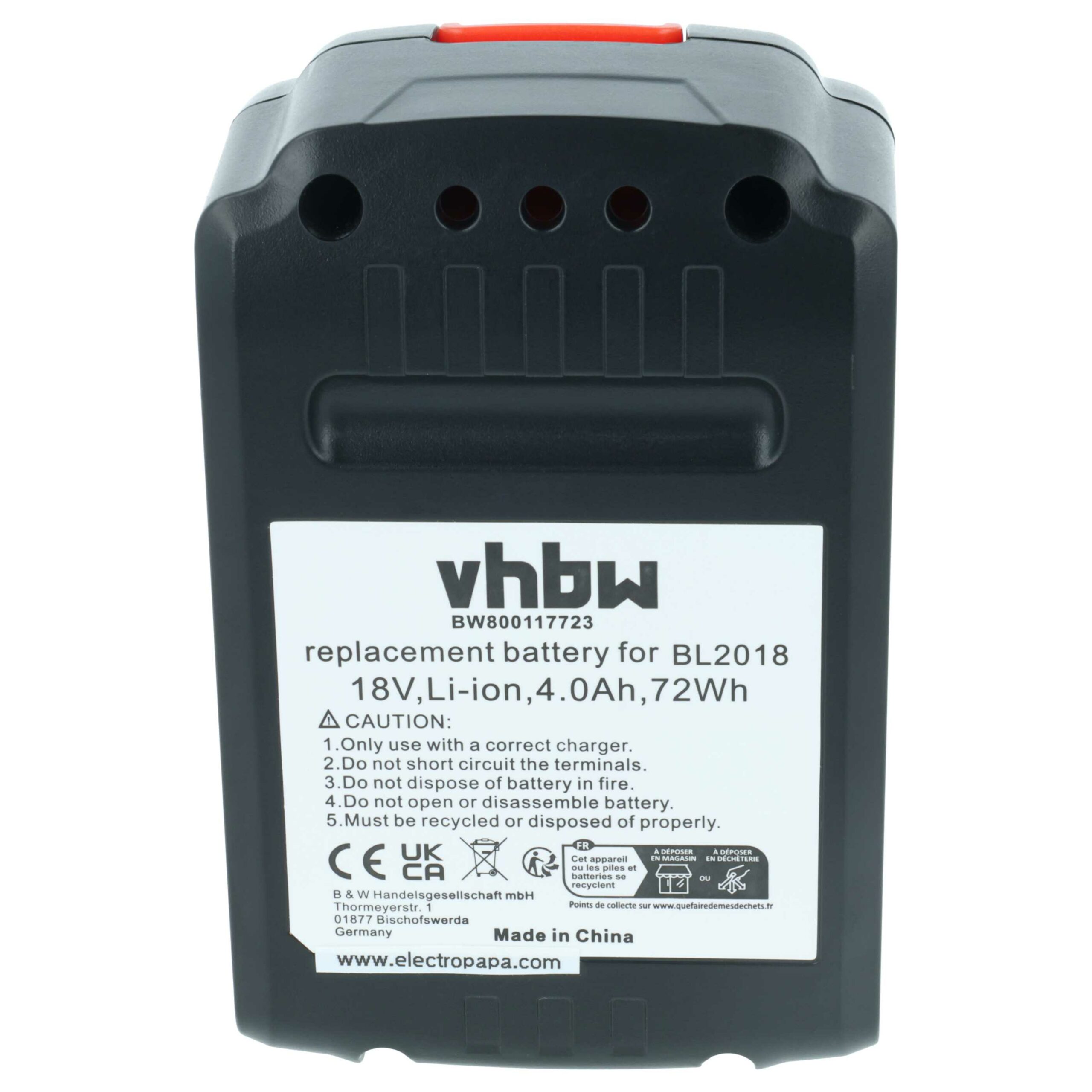 2x Bateria vhbw substitui Black & Decker BL1318, BL1518, BL1518-XJ - 4000 mAh, 18V, Li-Ion - Image 3