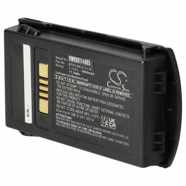 Bateria vhbw para Scanner Motorola Barcode POS - 4800 mAh 3.7 V (82-000012-01, BT-000375)