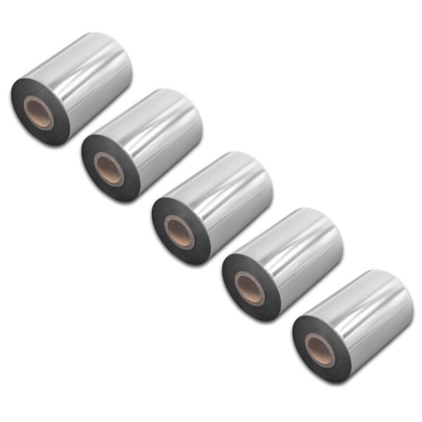 Pack 5x Fita de Transferência Térmica compatível com Godex, Printronix, TSC, Valentin e outras - 90 mm x 300 m, Wax Resi