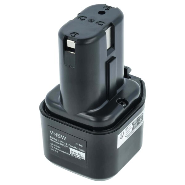 Bateria vhbw 7.2 V, 2100 mAh, NiMH para Hitachi EB712S, EB714S e ferramentas Stanley Bostitch