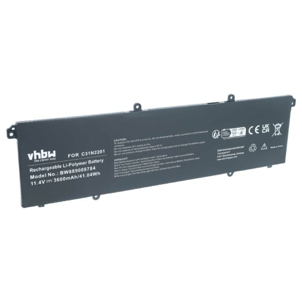 Bateria vhbw para ASUS Vivobook 16 OLED X1605EA - Substitui C31N2201, Li-Polymer, 11.4V, 3600mAh