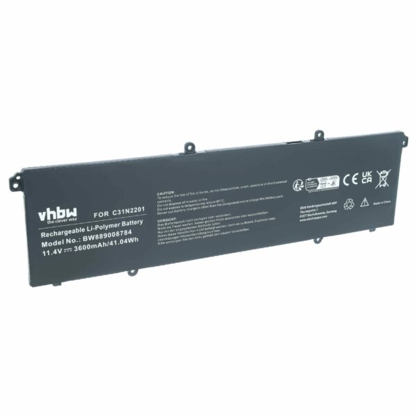 Bateria vhbw para ASUS Vivobook 16 OLED X1605EA - Substitui C31N2201, Li-Polymer, 11.4V, 3600mAh