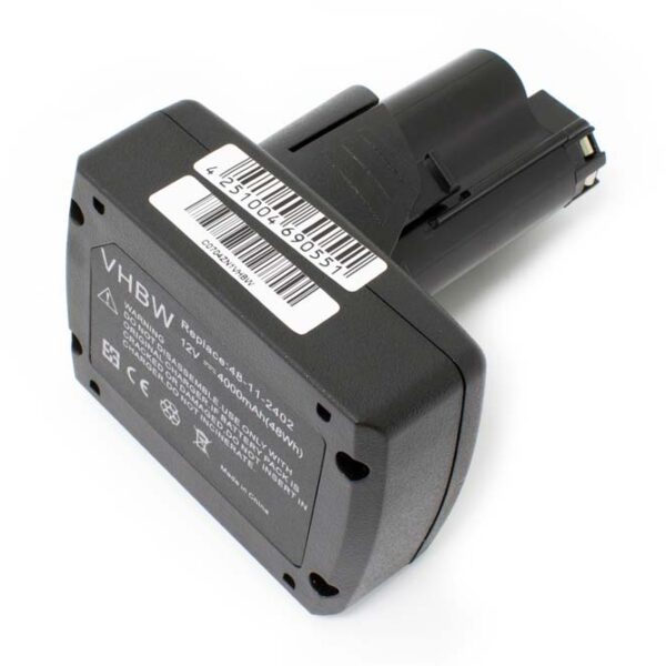 Bateria vhbw 12V 4000 mAh Li-Ion compatível com AEG Milwaukee 48-11-2402, 48-11-2440, 48-11-2412