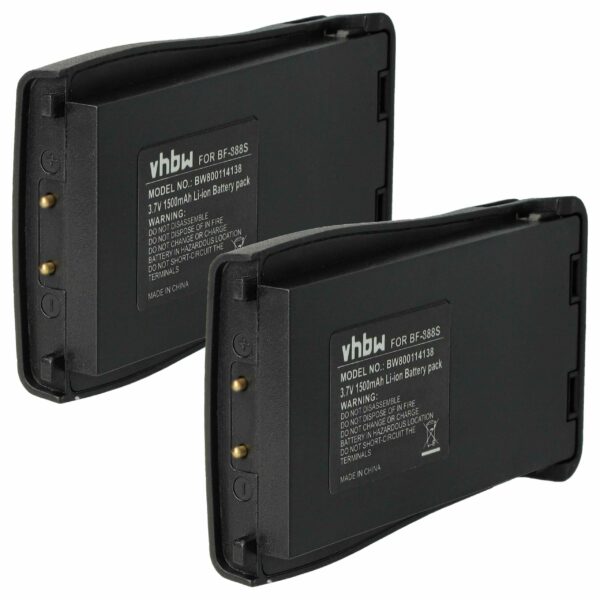 Bateria vhbw 2x BL-1 para Retevis/Baofeng - 1500 mAh 3.7V Li-Ion