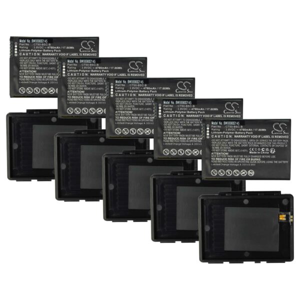 Bateria vhbw 5x para Honeywell CT50 - 4700mAh, 3.8V (substitui CT50-BSC-B, 318-055-018)