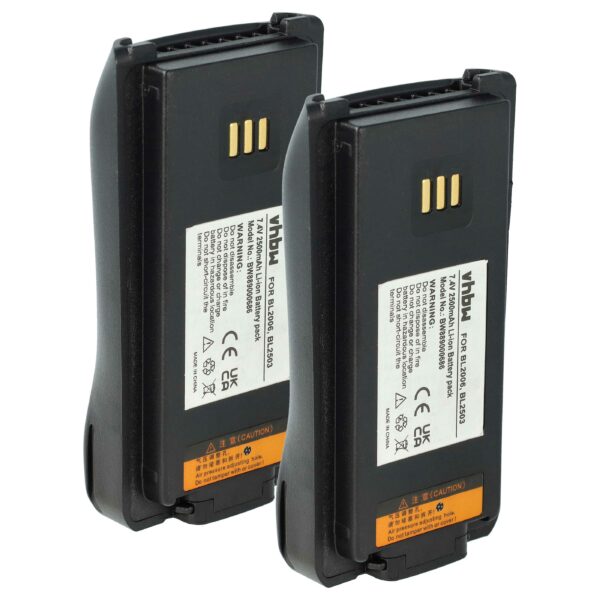 Bateria vhbw para Rádio Hyt BL2006Li, BL2008 2500 mAh 7.4 V Li-Ion (2 unidades)